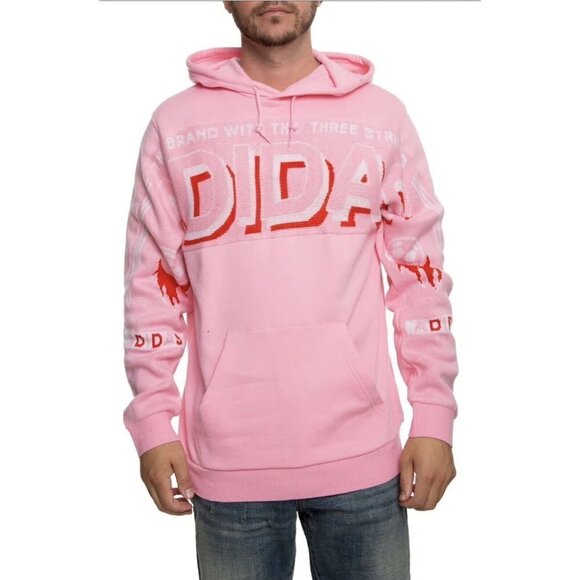 Adidas‎ REAL SCARF Men Hoodie Size M Pink Soccer - Picture 1 of 16